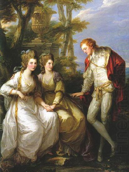 Portrait of Lady Georgiana, Lady Henrietta Frances and George John Spencer, Viscount Althorp., Angelica Kauffmann